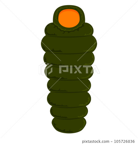 A vector illustration of a sleeping bag used for camping and mountaineering. A vector illustration of a sleeping bag used for camping and mountaineering. 105726836