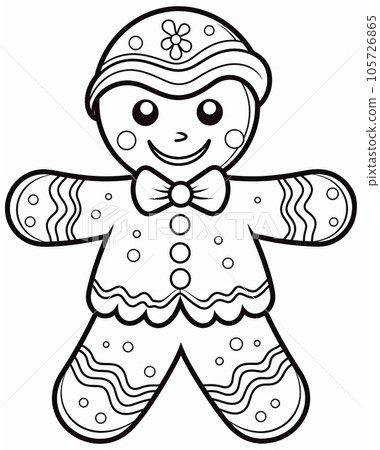 薑餅人著色書 AI 圖像 薑餅人著色書 AI 圖像 105726865