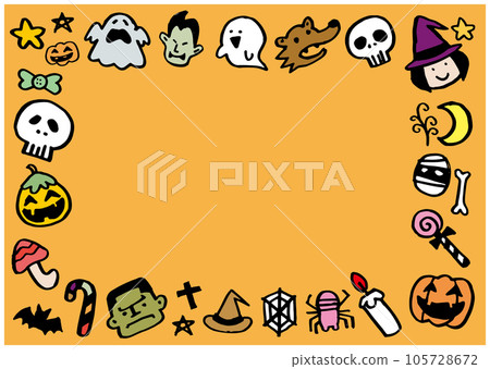 Autumn cute Halloween illustration material collection 105728672