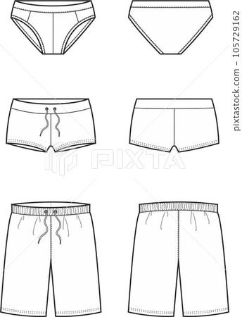 Mens swimming trunks and shorts.  105729162