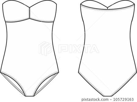 Womens one piece strapless swimsuit. Womens one piece strapless swimsuit. 105729163