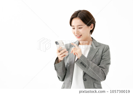 Business woman smartphone search Business woman smartphone search 105730019