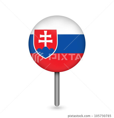 Map pointer with contry Slovakia. Slovakia flag. Vector illustration. Map pointer with contry Slovakia. Slovakia flag. Vector illustration. 105730785