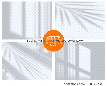 Semitransparent shadow overlay effect from the window isolated on transparent background. Realistic vector set. Abstract silhouette soft blurry shadow of leaves tree branch on wall. Sun light shade Semitransparent shadow overlay effect from the window isolated on transparent background. Realistic vector set. Abstract silhouette soft blurry shadow of leaves tree branch on wall. Sun light shade 105732369