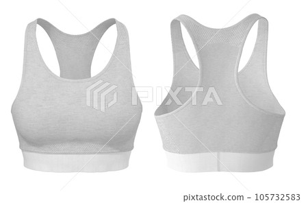 Sports women's top bra of white color 3d rendering.  105732583