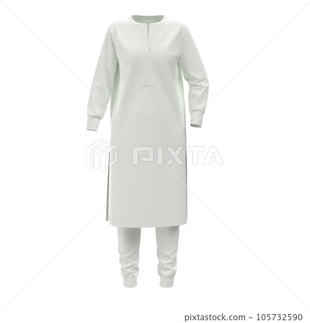 Indian Women Kurti Dress mockup. Cotton Salwar Suit - Indian Pakistani Clothing.  105732590