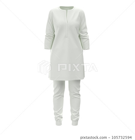 Indian Women Kurti Dress mockup. Cotton Salwar Suit - Indian Pakistani Clothing.  105732594