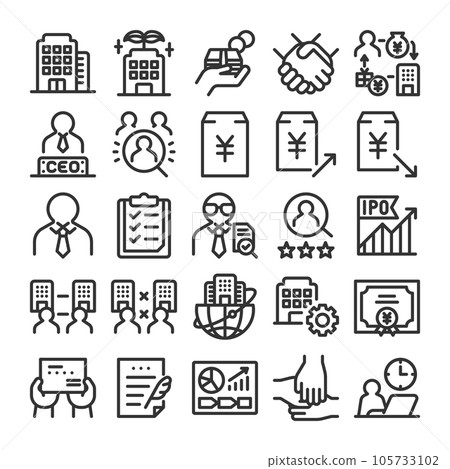Company management icon set 105733102