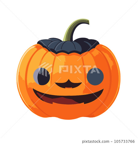 Halloween pumpkin. Cute cartoon character. Vector illustration isolated on white background. 105733766