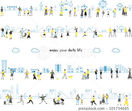 People's daily lifestyle set 105734085