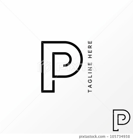 Logo design graphic concept creative abstract premium vector stock letter initial PP or PD font with double lines. Related monogram typography initial 105734938