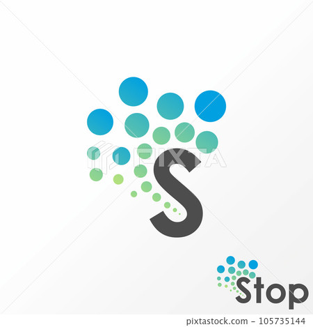 Logo design graphic concept creative abstract premium vector stock letter initial S font with oil water splash. Related to monogram typography washing 105735144