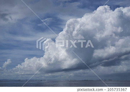 Summer clouds over Tokyo Bay View of Tokyo from Funabashi Summer clouds over Tokyo Bay View of Tokyo from Funabashi 105735367