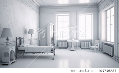 Vintage and comfortable equipped hospital room 105736281