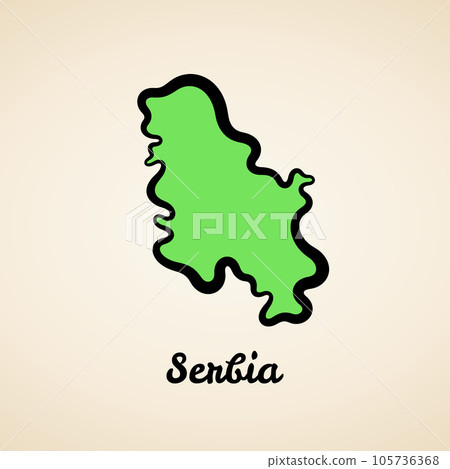 Serbia - Outline Map 105736368