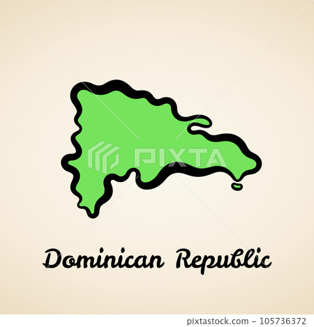 Dominican Republic - Outline Map 105736372