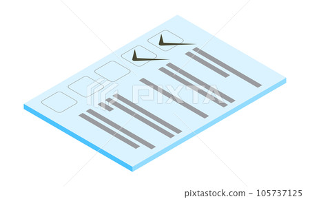 Checklist 4_Checking (vertical, isometric, facing left, document, no text, light blue, 1 sheet) Checklist 4_Checking (vertical, isometric, facing left, document, no text, light blue, 1 sheet) 105737125