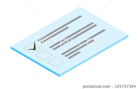 Checklist 4_Checking (horizontal, isometric, facing right, document, no text, light blue, 1 sheet) Checklist 4_Checking (horizontal, isometric, facing right, document, no text, light blue, 1 sheet) 105737304