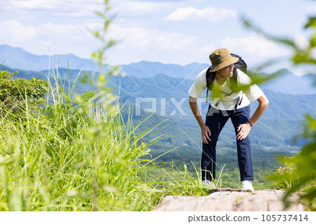 man tired from hiking 105737414