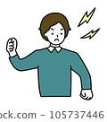 Illustration of an angry man Simple 105737446