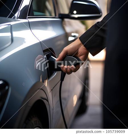 electronic car charging station stops refueling points and electric car battery, hand push button starting power, EV electric car of the future, environmentally friendly energy electronic car charging station stops refueling points and electric car battery, hand push button starting power, EV electric car of the future, environmentally friendly energy 105739009
