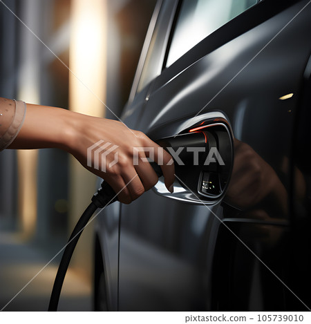 electronic car charging station stops refueling points and electric car battery, hand push button starting power, EV electric car of the future, environmentally friendly energy electronic car charging station stops refueling points and electric car battery, hand push button starting power, EV electric car of the future, environmentally friendly energy 105739010