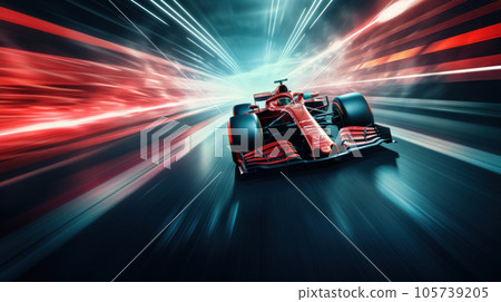 High-speed Formula One racing on the speed motion High-speed Formula One racing on the speed motion 105739205