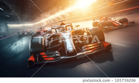 High-speed Formula One racing on the speed motion High-speed Formula One racing on the speed motion 105739206
