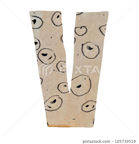 Capital letter V cut out paper alphabet 105739519