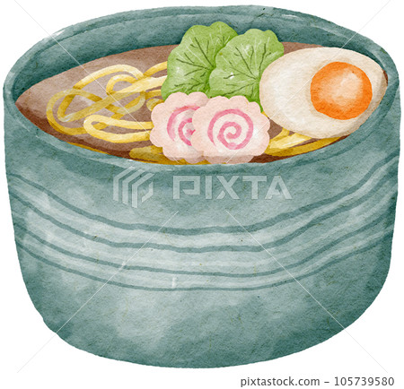 Japanese Noodles watercolor style painting 105739580