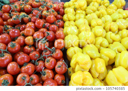 Vegetables and fruits are sold at the city bazaar in Israel. Vegetables and fruits are sold at the city bazaar in Israel. 105740385