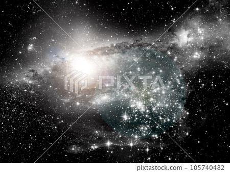 galaxy in a free space. 3D rendering 105740482