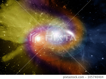 galaxy in a free space. 3D rendering 105740484