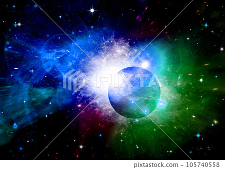 galaxy in a free space. 3D rendering galaxy in a free space. 3D rendering 105740558