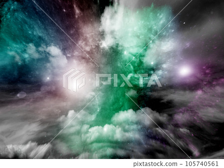 galaxy in a free space. 3D rendering galaxy in a free space. 3D rendering 105740561