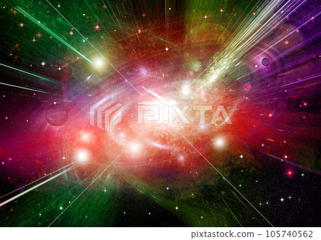 galaxy in a free space. 3D rendering 105740562