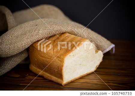 baked homemade bread from a bread machine 105740733
