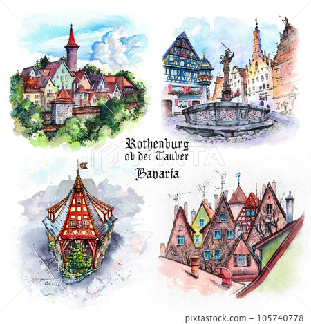 Set of Rothenburg ob der Tauber, Bavaria, Germany 105740778
