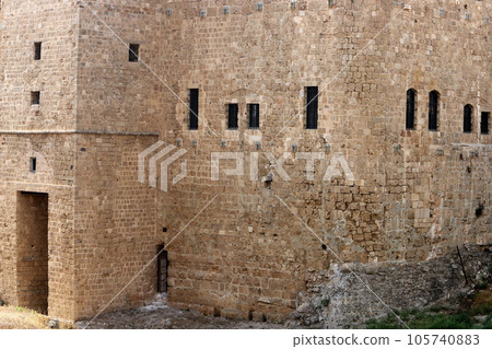 Wall of an ancient Crusader fortress in Israel Wall of an ancient Crusader fortress in Israel 105740883