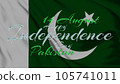 Pakistan Independence Day text on Pakistani flag background for happy independence day of pakistan. (Pakistan independence day). 105741011