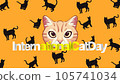 International Cat Day with cat animated background for cat day. 105741034