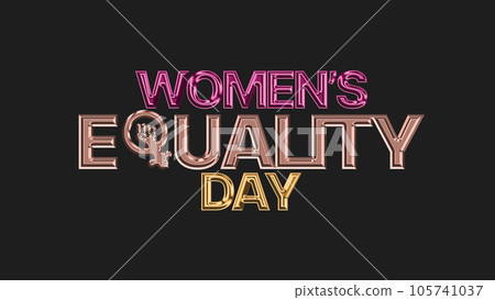 women's equality day golden text on black background for womens equality day. (womens equality day). 105741037