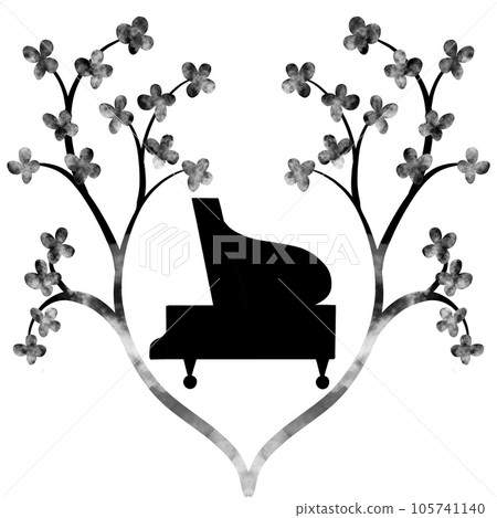 siluet piano - Ilustrasi Stoksiluet piano - Ilustrasi Stok  