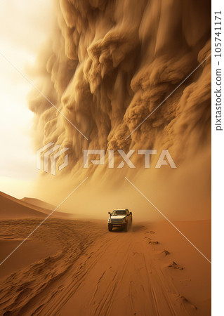 Sandstorm in the desert Sandstorm in the desert 105741171
