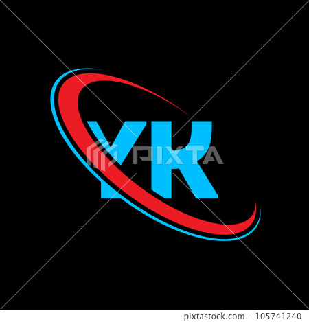 YK Y K letter logo design. Initial letter YK linked circle uppercase monogram logo red and blue. YK logo, Y K design. yk, y k YK Y K letter logo design. Initial letter YK linked circle uppercase monogram logo red and blue. YK logo, Y K design. yk, y k 105741240