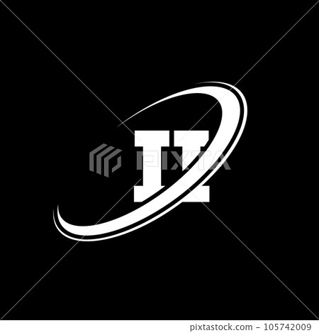 II I I letter logo design. Initial letter II linked circle uppercase monogram logo red and blue. II logo, I I design. ii, i i 105742009