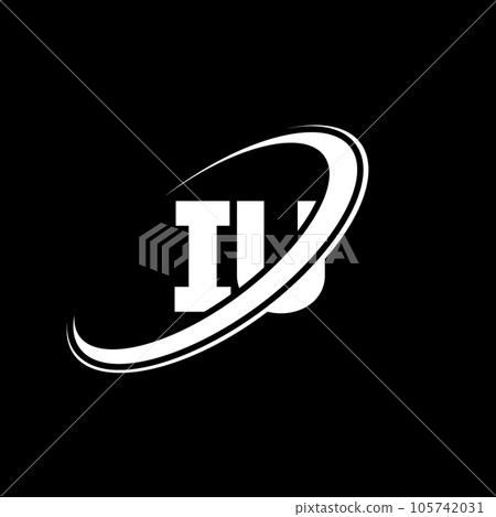 IU I U letter logo design. Initial letterIU linked circle uppercase monogram logo red and blue. IU logo, I U design. iu, i u 105742031