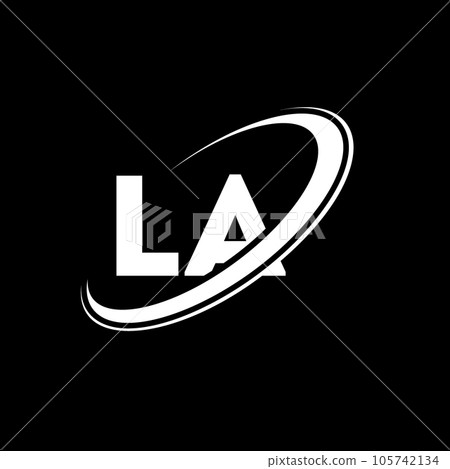 LA L A letter logo design. Initial letter LA linked circle uppercase monogram logo red and blue. LA logo, L A design. la, l a LA L A letter logo design. Initial letter LA linked circle uppercase monogram logo red and blue. LA logo, L A design. la, l a 105742134