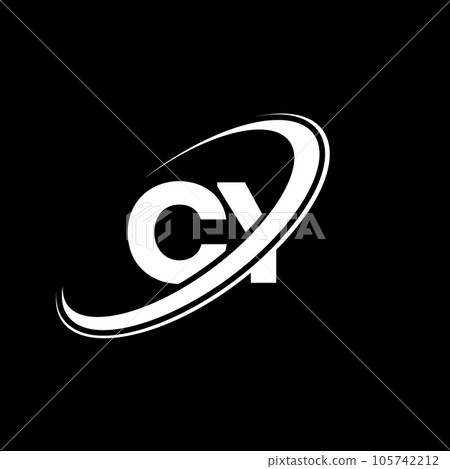 CY C Y letter logo design. Initial letter CY linked circle uppercase monogram logo red and blue. CY logo, C Y design. cy, c y 105742212