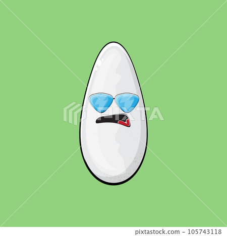 Rice character. Cartoon rice grain characters isolated on green background. Funky rice character with eyes and mouth. Vector white rice clip art, emoji, label and sticker Rice character. Cartoon rice grain characters isolated on green background. Funky rice character with eyes and mouth. Vector white rice clip art, emoji, label and sticker 105743118